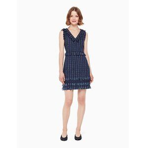 NWT Kate Spade Jasmeen Tweed Dress Blue 14